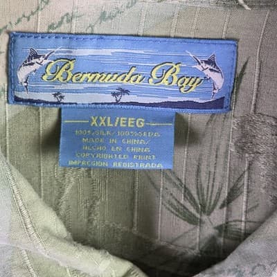 Bermuda Bay Men's XXL Silk Tropical Short Sleeve Shirt - Thumbnail 4