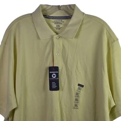 NWT Cactus Men's XXL Yellow Short Sleeve Polo Shirt - Image 1