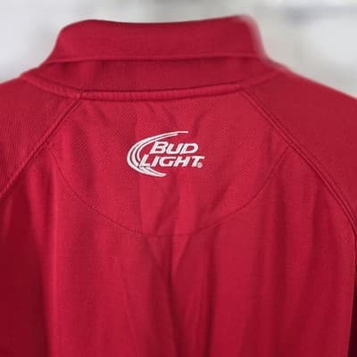 Budweiser Men's XL Red & Black Short Sleeve Polo Shirt - Thumbnail 8