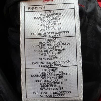 Vintage Reebok Men's Large Red / Black Full Zip Puffer Jacket RN#127805 - Thumbnail 4