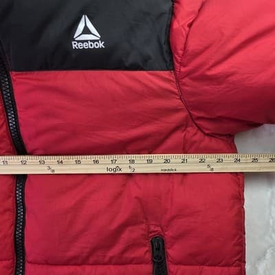 Vintage Reebok Men's Large Red / Black Full Zip Puffer Jacket RN#127805 - Thumbnail 6