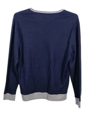 Polo Ralph Lauren Men's Large Navy Blue Eagle Logo Waffle Knit Long Sleeve Shirt - Thumbnail 6