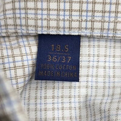David Donahue Shirt Men's 18.5 36/37 Multicolored Geometric Long Sleeve Shirt - Thumbnail 4