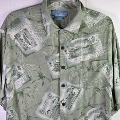 Bermuda Bay Men's XXL Silk Tropical Short Sleeve Shirt - Thumbnail 3
