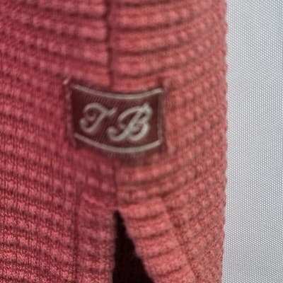 Tommy Bahama Men's Large Coral Pink Silk & Cotton Blend Short Sleeve Polo Shirt - Thumbnail 5