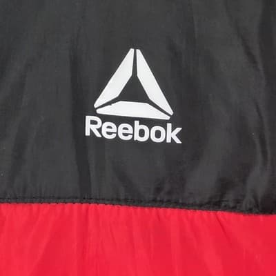 Vintage Reebok Men's Large Red / Black Full Zip Puffer Jacket RN#127805 - Thumbnail 2