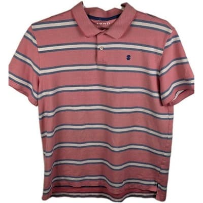 IZOD Mens XL Pink Advantage Performance Short Sleeve Polo Shirt - Image 1