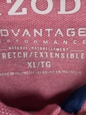 IZOD Mens XL Pink Advantage Performance Short Sleeve Polo Shirt - Thumbnail 3