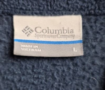 Columbia Unisex Adult's Large Navy Blue Long Sleeve Zip Up Jacket - Thumbnail 2