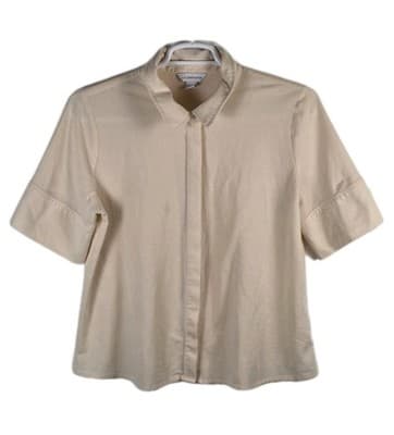 Liz Claiborne Women's Large Light Orange 3/4 Sleeve Button Up Shirt - Image 1