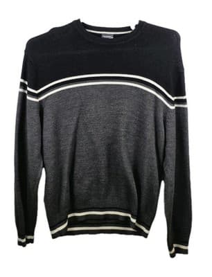 Ferruche Men's XL Black & Gray 100% Acrylic Long Sleeve Sweater - Image 1