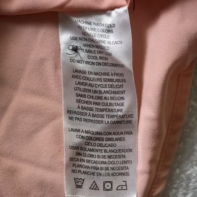 Vintage DKNY Women's Peach Medium Short Sleeve Shirt - Thumbnail 8