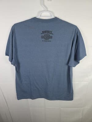 Vintage Harley Davidson Men's XL Blue Short Sleeve T-Shirt - Thumbnail 7