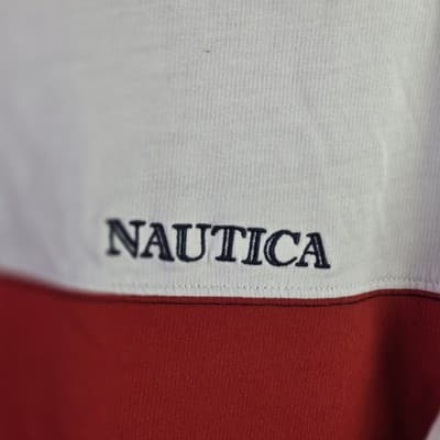 Vtg Nautica Sailing Club Men's XL Red, White & Blue Color Embroidered Polo Shirt - Thumbnail 2