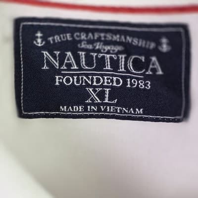 Vtg Nautica Sailing Club Men's XL Red, White & Blue Color Embroidered Polo Shirt - Thumbnail 4