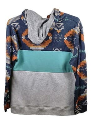 Depart West Men’s XL Multicolored Aztec Long Sleeve Hoodie - Thumbnail 6
