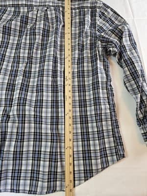 IZOD Men's XL Large Blue Multicolored Plaid Long Sleeve Button Up Shirt - Thumbnail 6