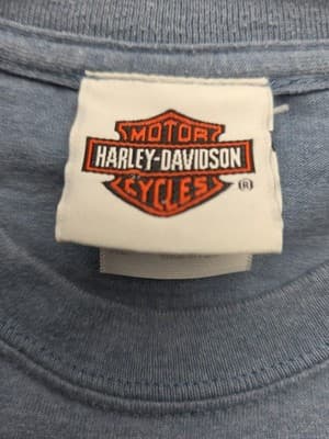 Vintage Harley Davidson Men's XL Blue Short Sleeve T-Shirt - Thumbnail 9