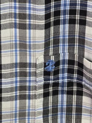 IZOD Men's XL Large Blue Multicolored Plaid Long Sleeve Button Up Shirt - Thumbnail 3
