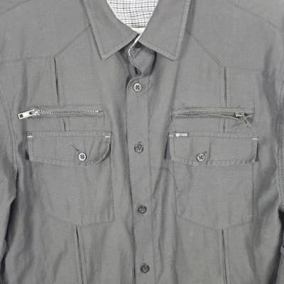 Sovereign Code Men's Large Black Long Sleeve Casual Button Up Shirt - Thumbnail 2