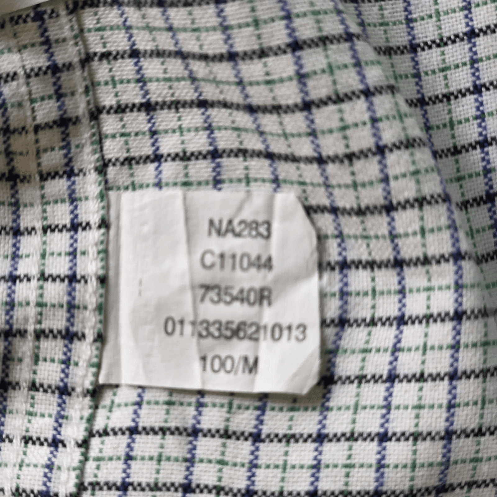 Chaps Men's Medium Stretch Oxford Blue And Green Check Long Sleeve Button Down - Thumbnail 6