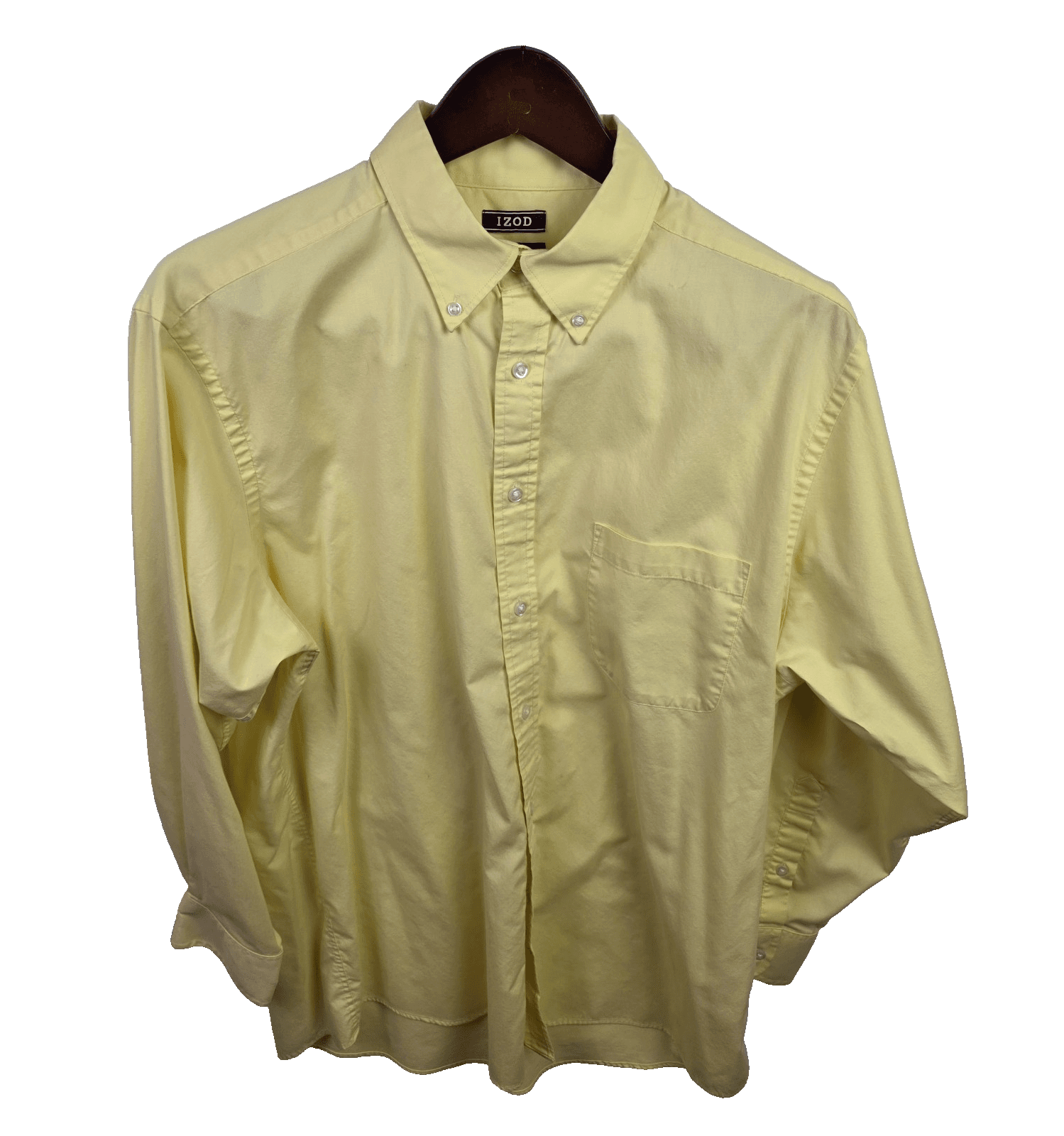 IZOD Oxford Men's Size 16-16.1/2 - 32/33 Large Yellow Long Sleeve Shirt - Image 1