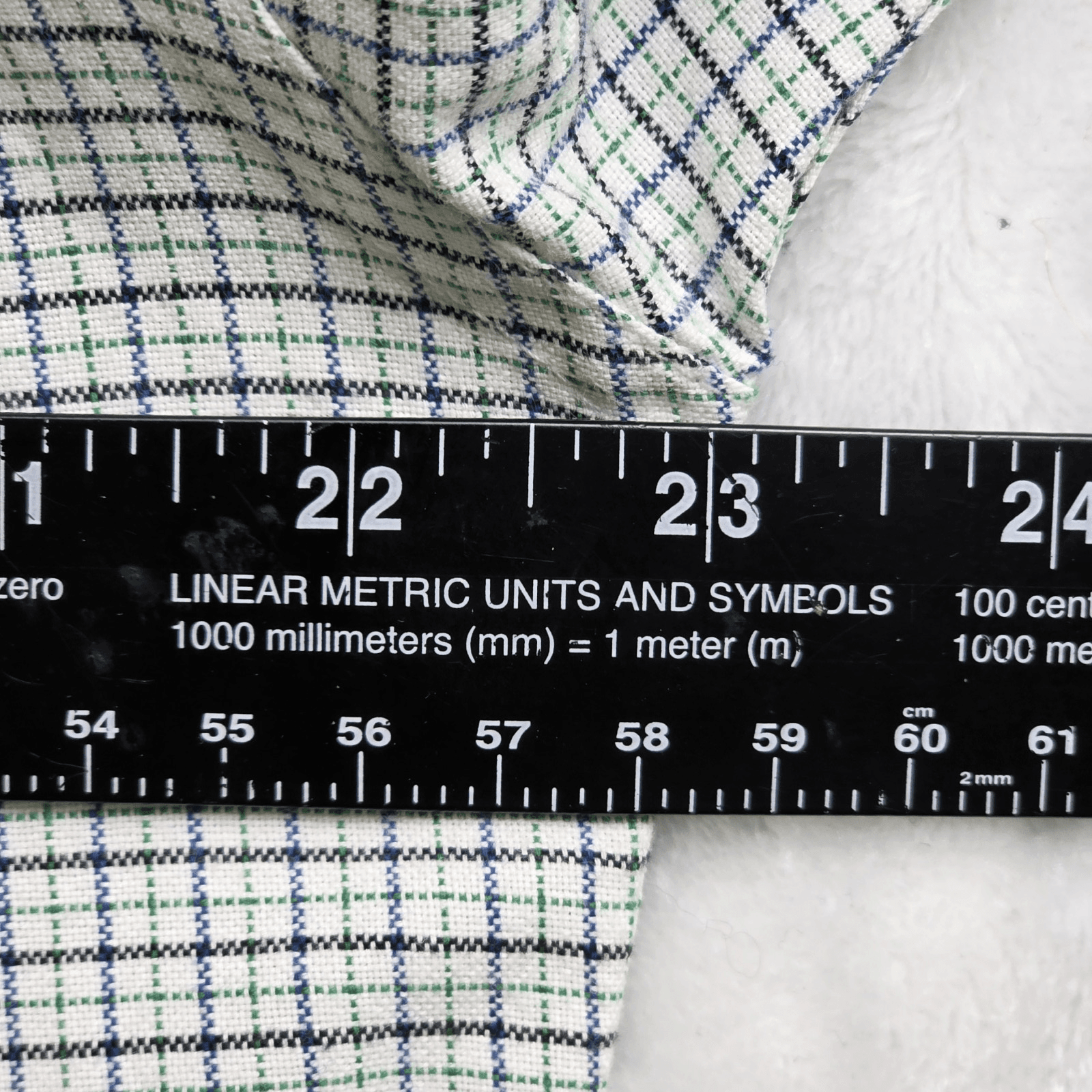 Chaps Men's Medium Stretch Oxford Blue And Green Check Long Sleeve Button Down - Thumbnail 7
