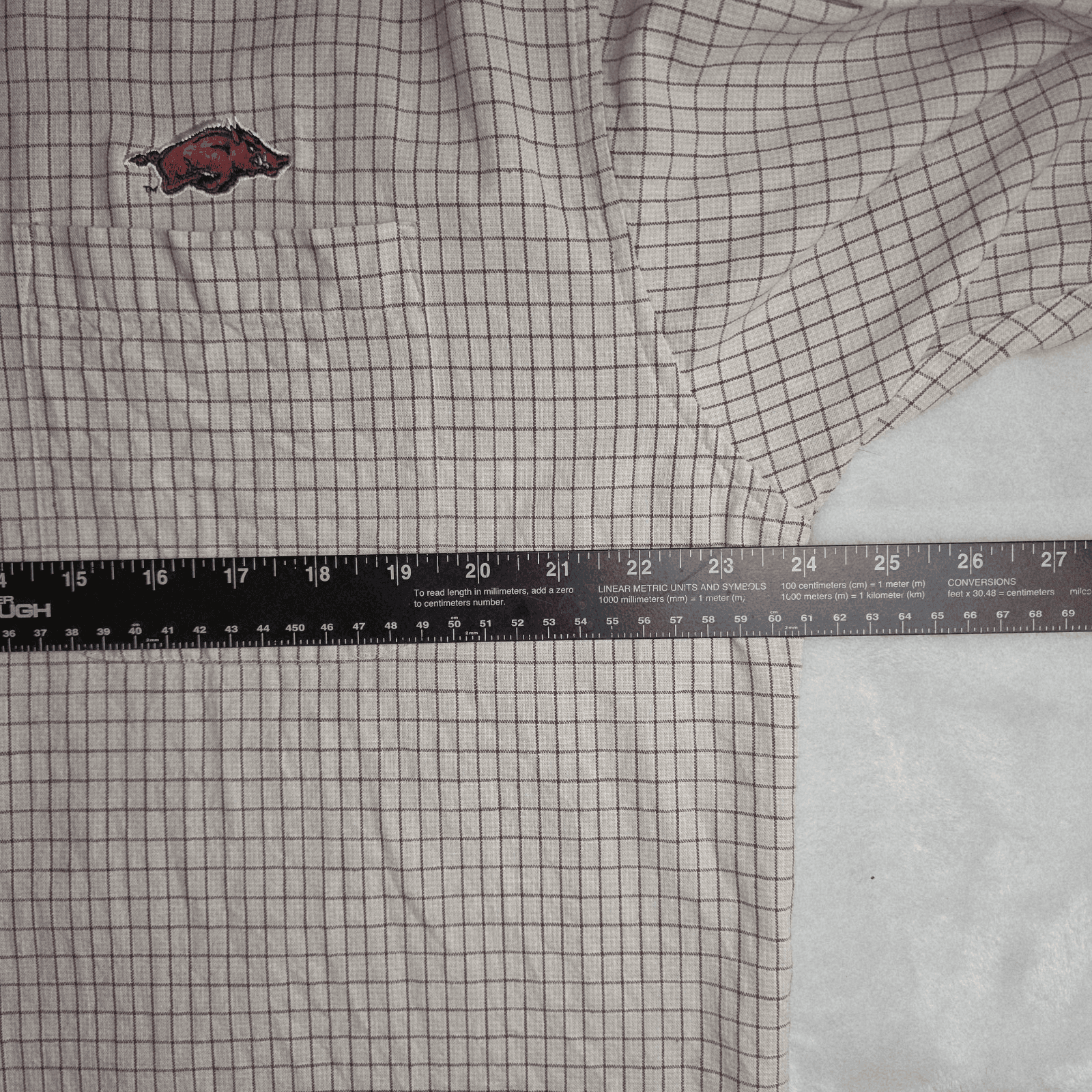 Arkansas Razorbacks Men's Medium Red Striped Long Sleeve Button Down Shirt - Thumbnail 6