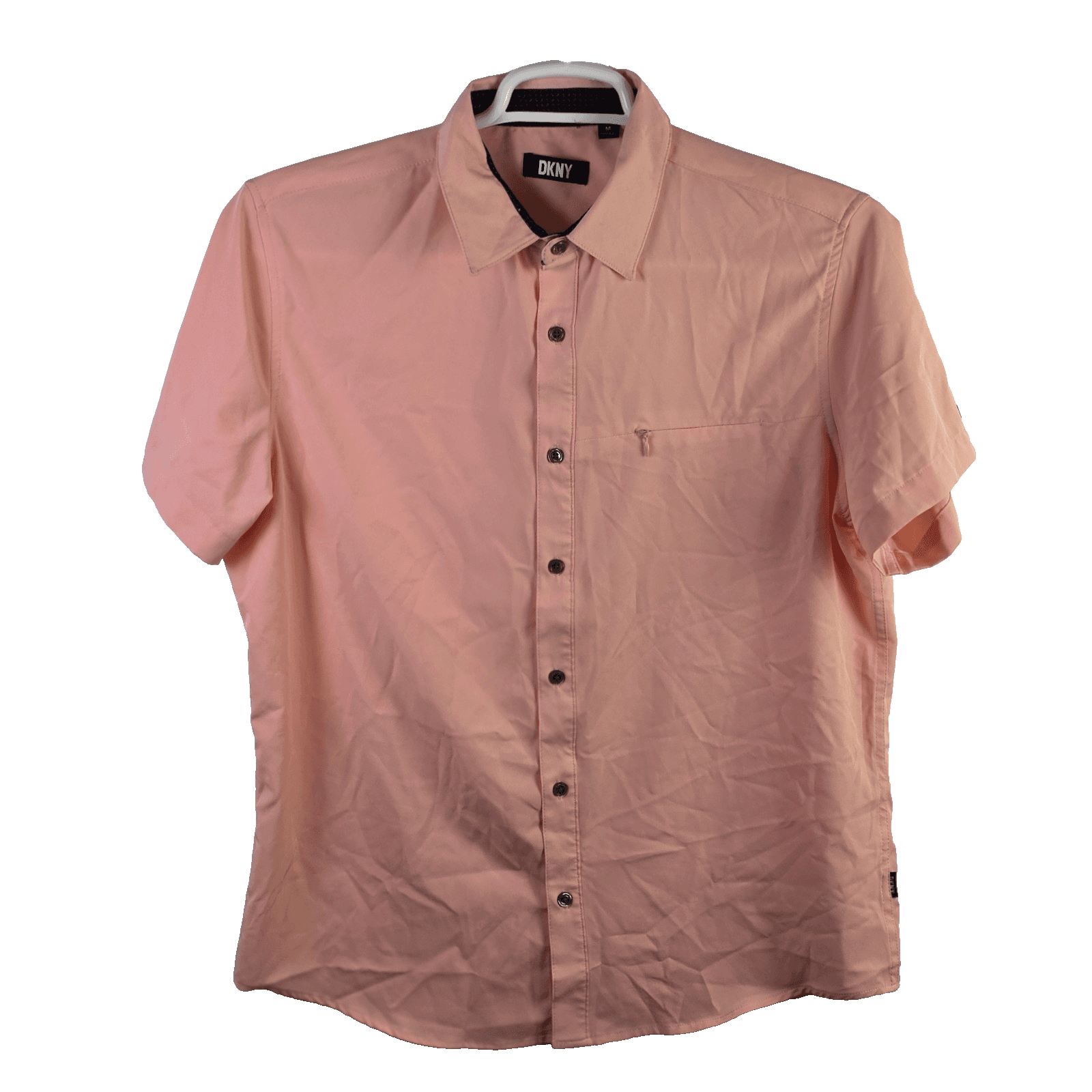 Vintage DKNY Women's Peach Medium Short Sleeve Shirt - Image 1