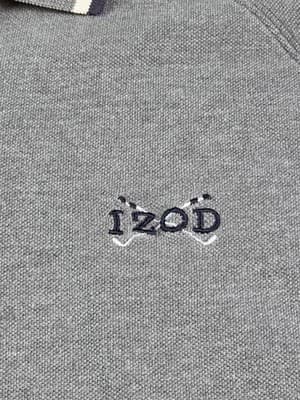 Izod Mens Large Gray Short Sleeve Polo Shirt - Thumbnail 2