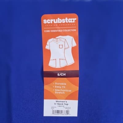 Scrubstar Women's Small Royal Blue S/S Scrub Top - Thumbnail 2