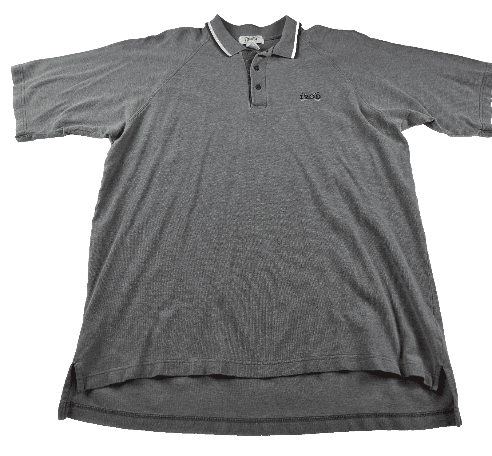 Izod Mens Large Gray Short Sleeve Polo Shirt - Image 1