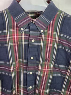 IZOD Men's XXL Multicolored Plaid Long Sleeve Shirt Button Up Shirt - Thumbnail 2