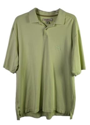 Tommy Bahama Men's Large Lime Green Short Sleeve Polo Golf Shirt - Image 1