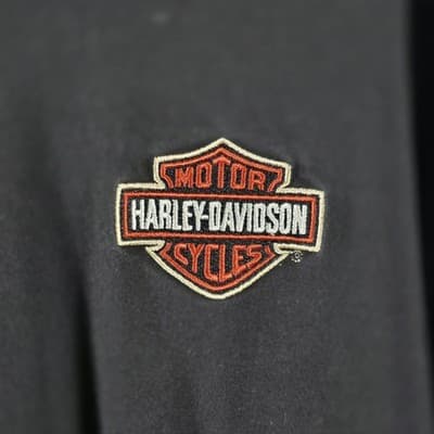 Vtg Harley Davidson Men's XL Black S/S Long Sleeve Shirt - Thumbnail 4