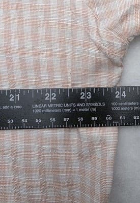 California Shirt Co Men's Large Orange / White Striped Long Sleeve Button Up - Thumbnail 4