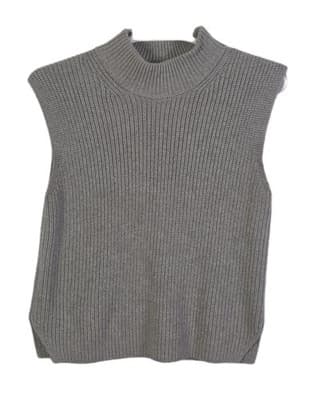 Abercrombie & Fitch Women's Small Gray Turtleneck Sweater Vest - Image 1