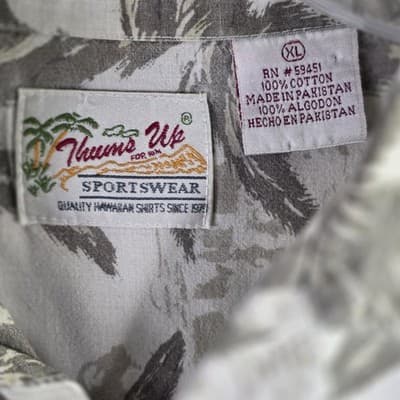 Thumbs Up Mens XL Hawaiian Floral Short Sleeve Button Down Shirt - Thumbnail 3