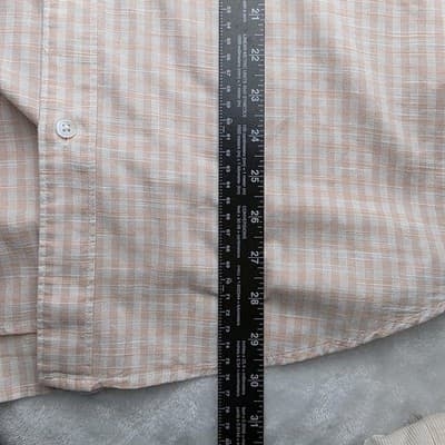 California Shirt Co Men's Large Orange / White Striped Long Sleeve Button Up - Thumbnail 6