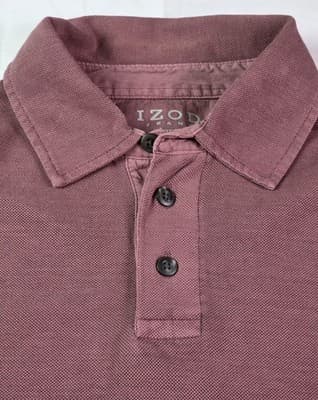 Vintage Izod Jeans Men's Large Rock Washed Lavender Short Sleeve Shirt - Thumbnail 2