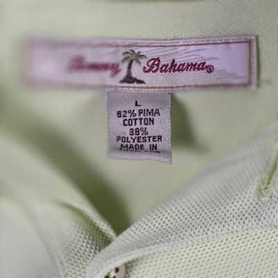 Tommy Bahama Men's Large Lime Green Short Sleeve Polo Golf Shirt - Thumbnail 2
