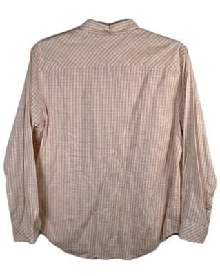 California Shirt Co Men's Large Orange / White Striped Long Sleeve Button Up - Thumbnail 5