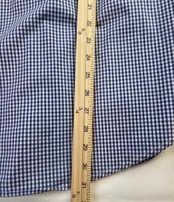 IZOD Men's XL Blue/White Gingham Regular Fit Long Sleeve Button Up Shirt - Thumbnail 5
