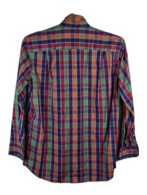 Paul Frederick Sport Men's Medium Plaid Long Sleeve Button Up Shirt - Thumbnail 5