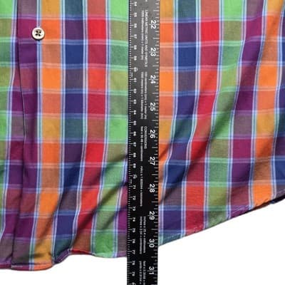 Paul Frederick Sport Men's Medium Plaid Long Sleeve Button Up Shirt - Thumbnail 6