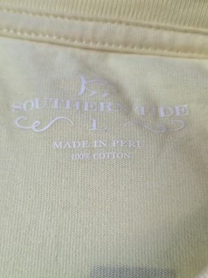 Southern Tide Unisex Adult Size Large Yellow Short Sleeve Shirt - Thumbnail 3