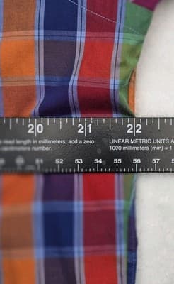Paul Frederick Sport Men's Medium Plaid Long Sleeve Button Up Shirt - Thumbnail 4