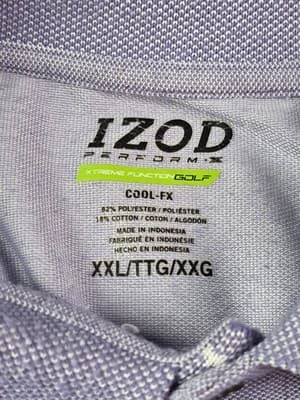 IZOD Men’s Advantage Men's XXL Lavender Extreme Performance Cool-Fx Golf Shirt - Thumbnail 3