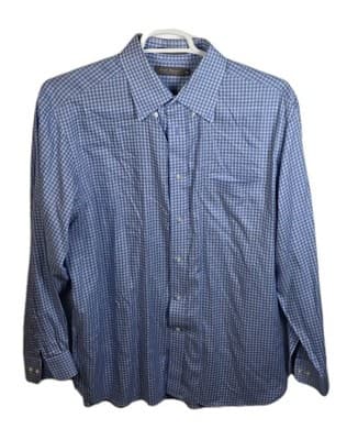 Daniel Cremieux Mens XL Blue Checkered Button Up Long Sleeve Shirt - Image 1