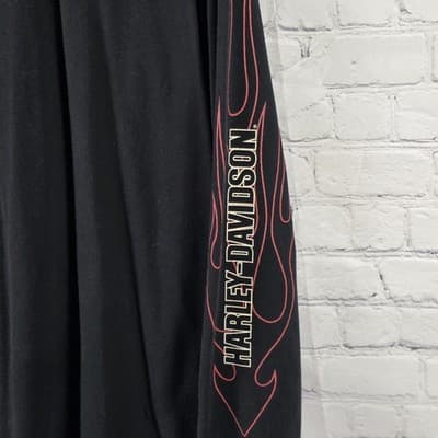 Vtg Harley Davidson Men's XL Black S/S Long Sleeve Shirt - Thumbnail 3